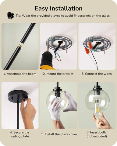 EDISHINE bottom-open shade facilitates quick bulb replacement