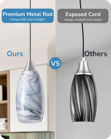 EDISHINE grey marbled shade and brushed nickel pole create soft, ambient lighting.