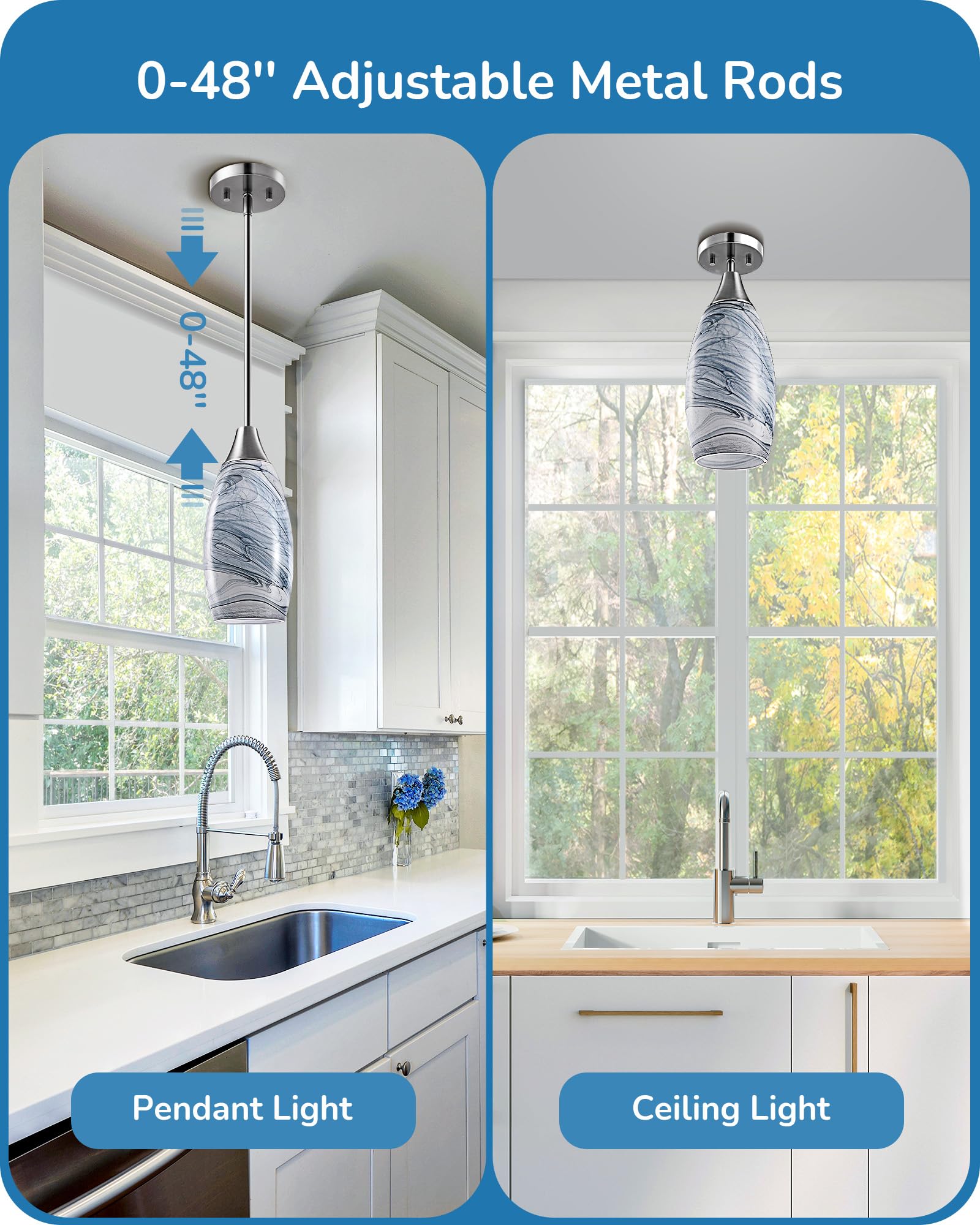 EDISHINE light designed for kitchen islands, bars, and dining areas with modern elegance.