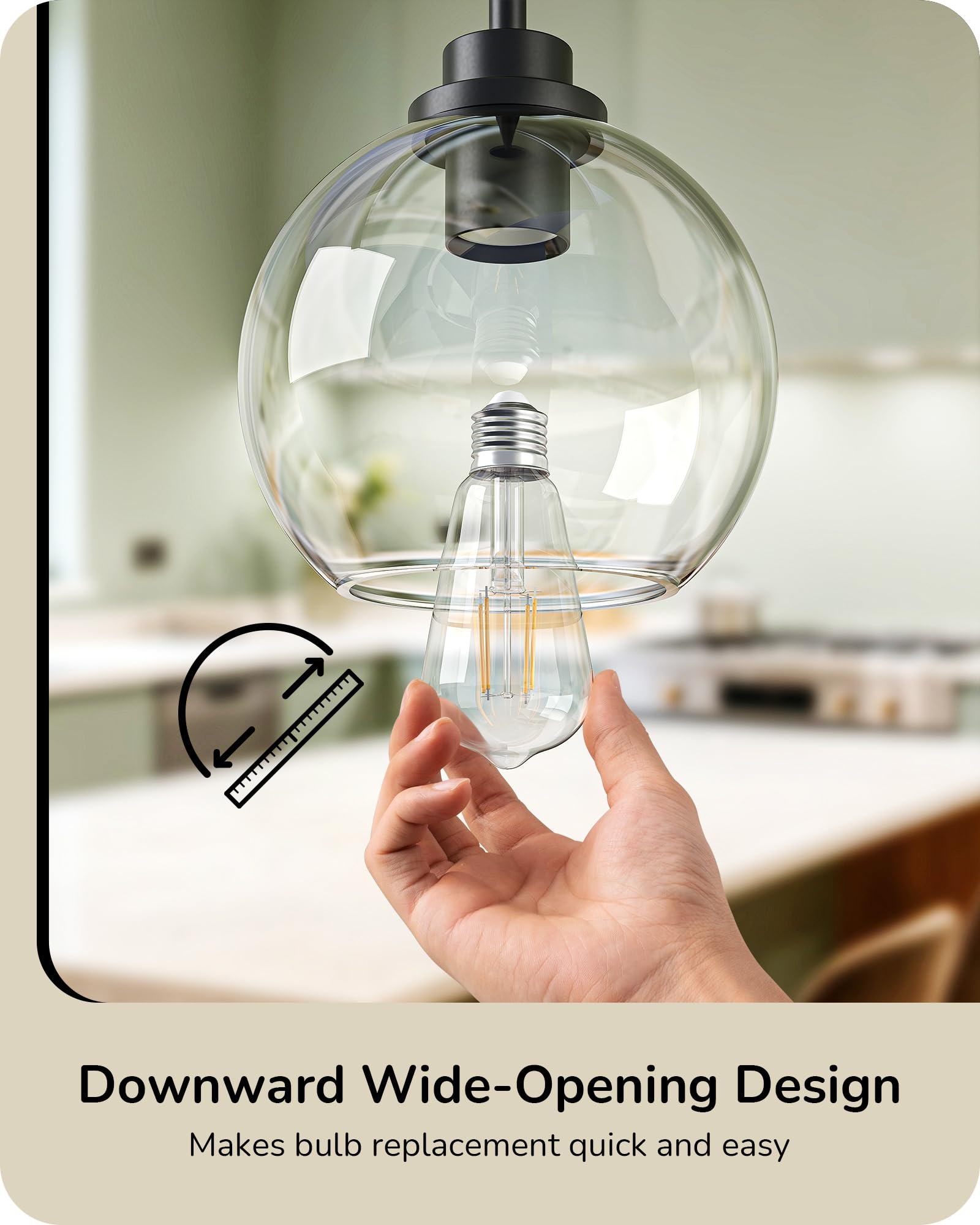 EDISHINE pendant with E26 base compatible with standard bulbs up to 60W