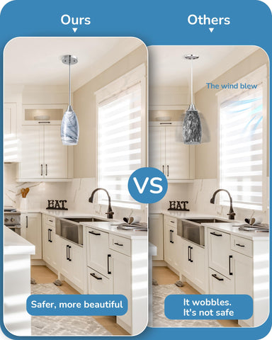 EDISHINE hardwired fixture offers easy bulb changes through wide shade opening.