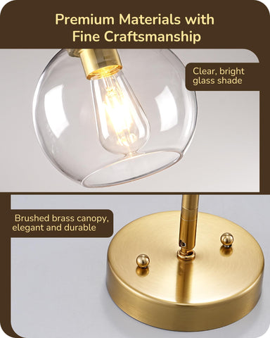 EDISHINE pendant light gold canopy detail enhances dining room style