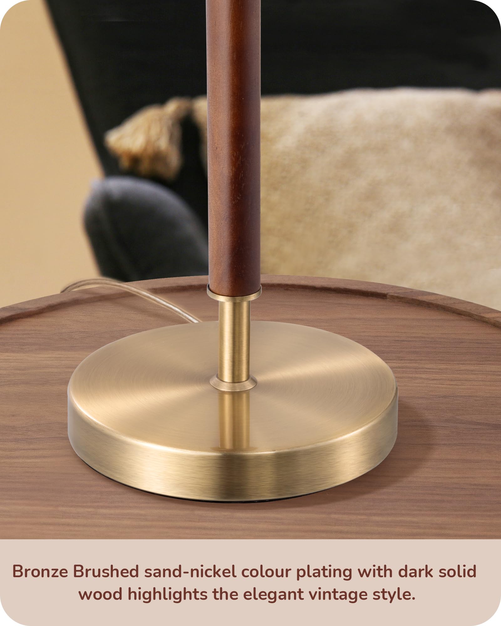 EDISHINE pull-chain switch detail enables easy operation while hiding cords neatly