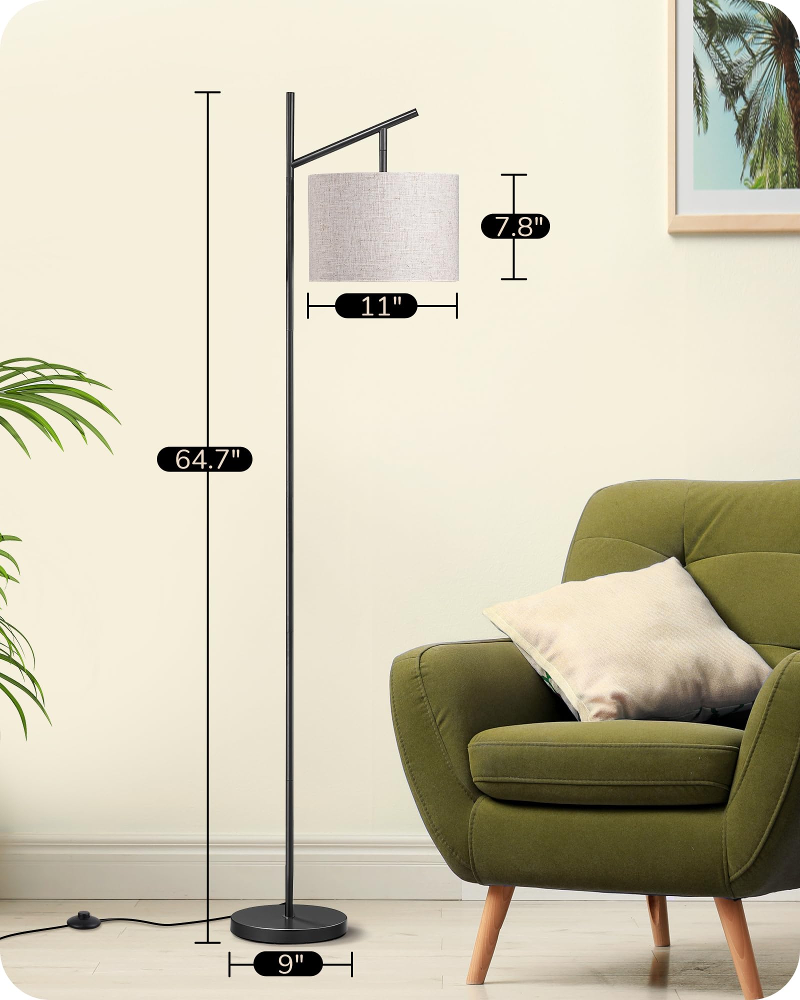 EDISHINE quick-assembly lamp with video guide for easy setup