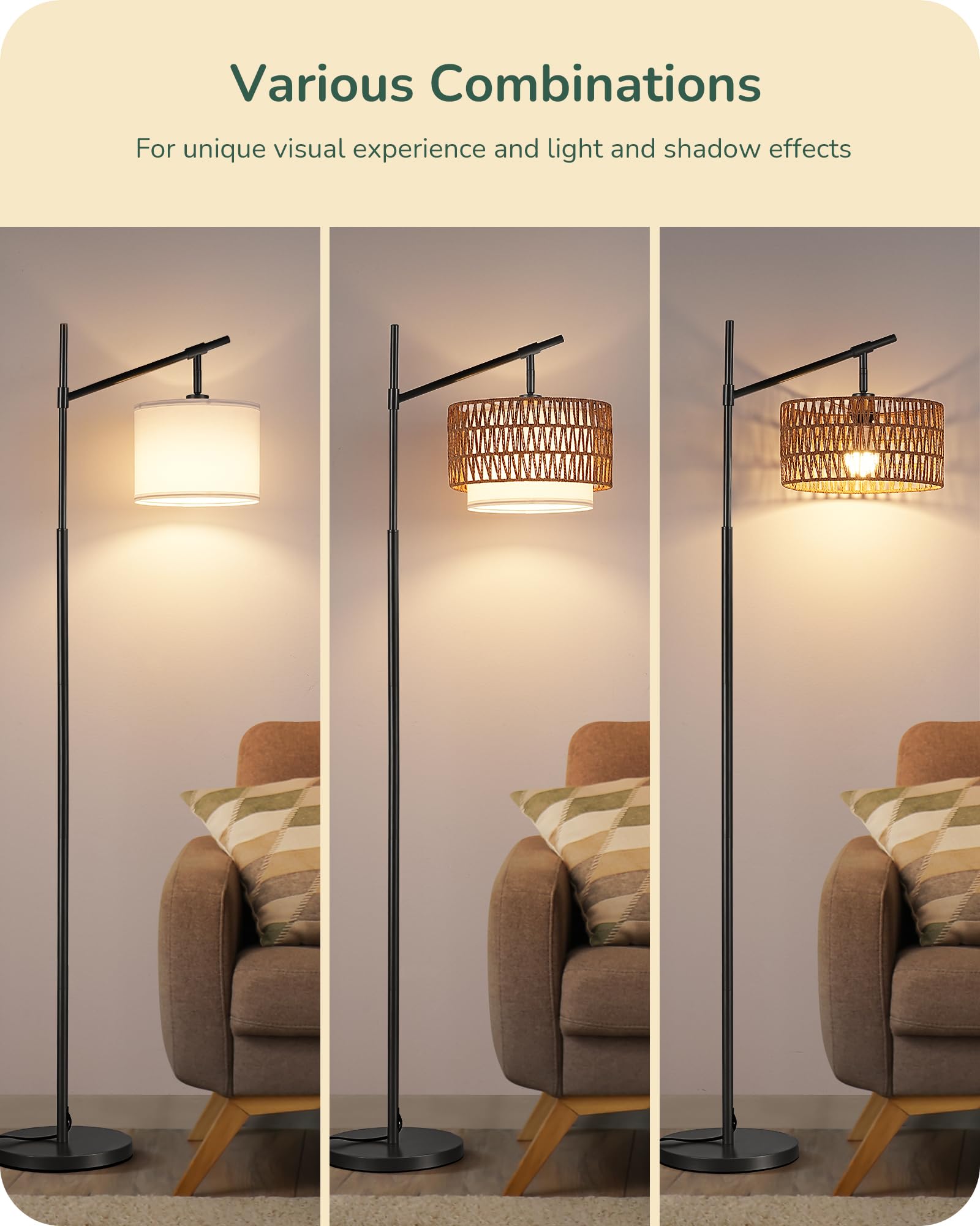 EDISHINE remote-controlled floor lamp for convenient operation.
