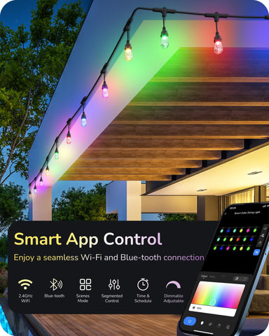 Close-up of EDISHINE RGB LED bulbs showcasing shatterproof acrylic design