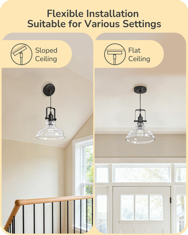 EDISHINE adjustable cord pendant lets you set ceiling height easily