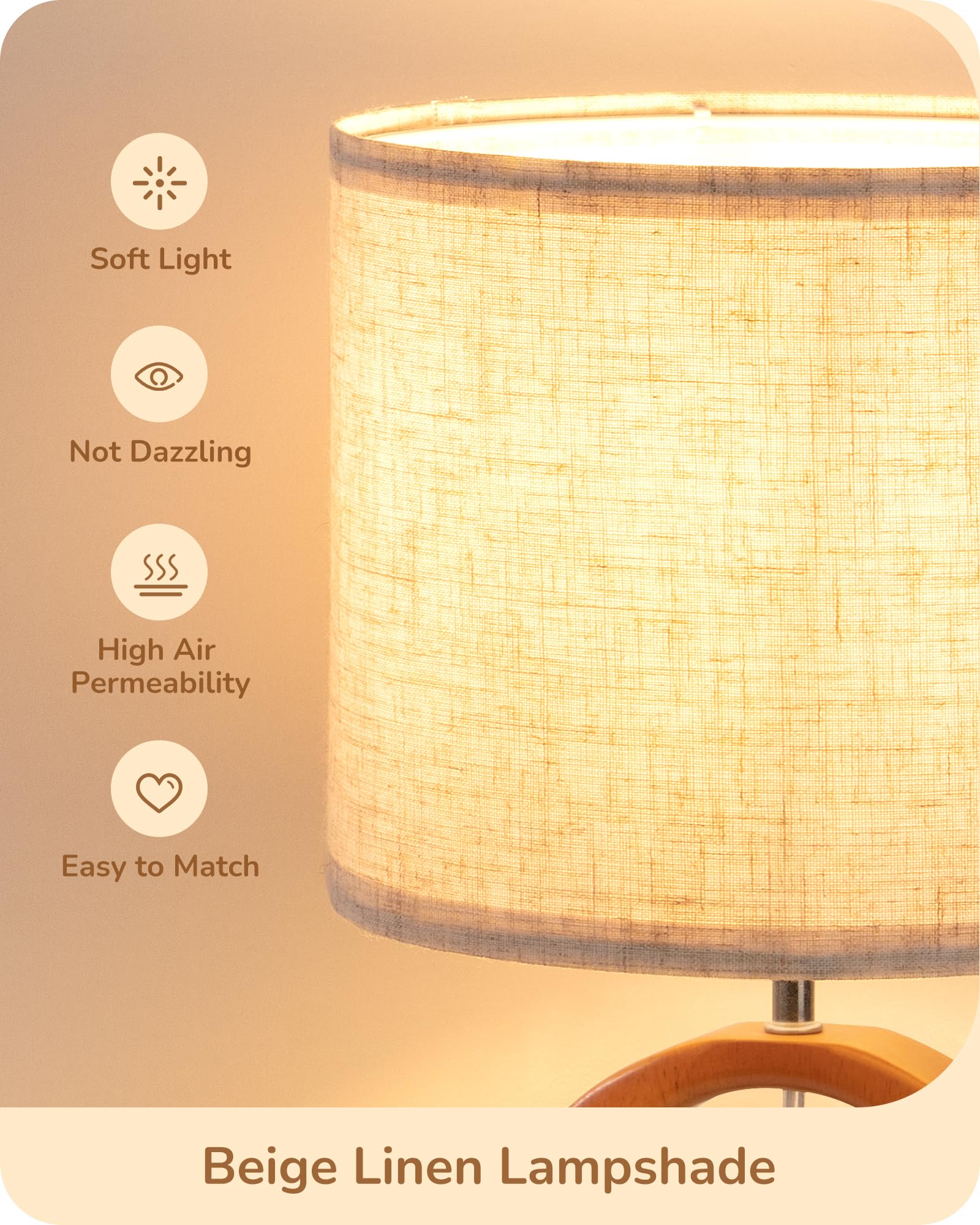 EDISHINE solid wood base adds weight for stability