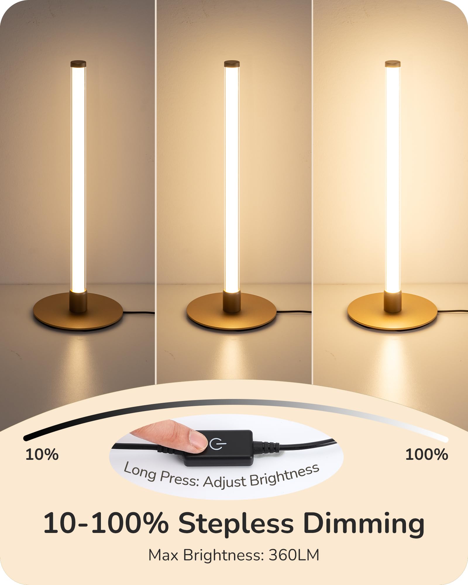 EDISHINE acrylic shade provides soft glow on bedside surfaces