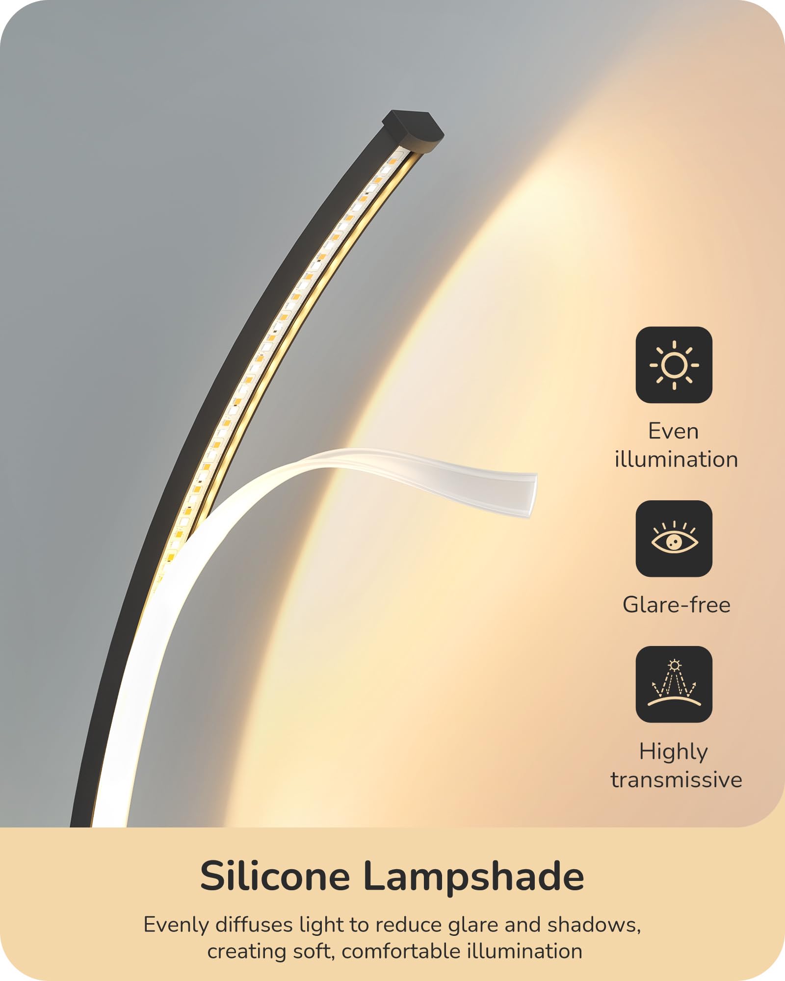 EDISHINE touch-control color temperature options for easy ambient adjustment.