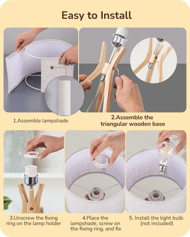 EDISHINE wooden legs provide a contemporary look with stable tripod support.
