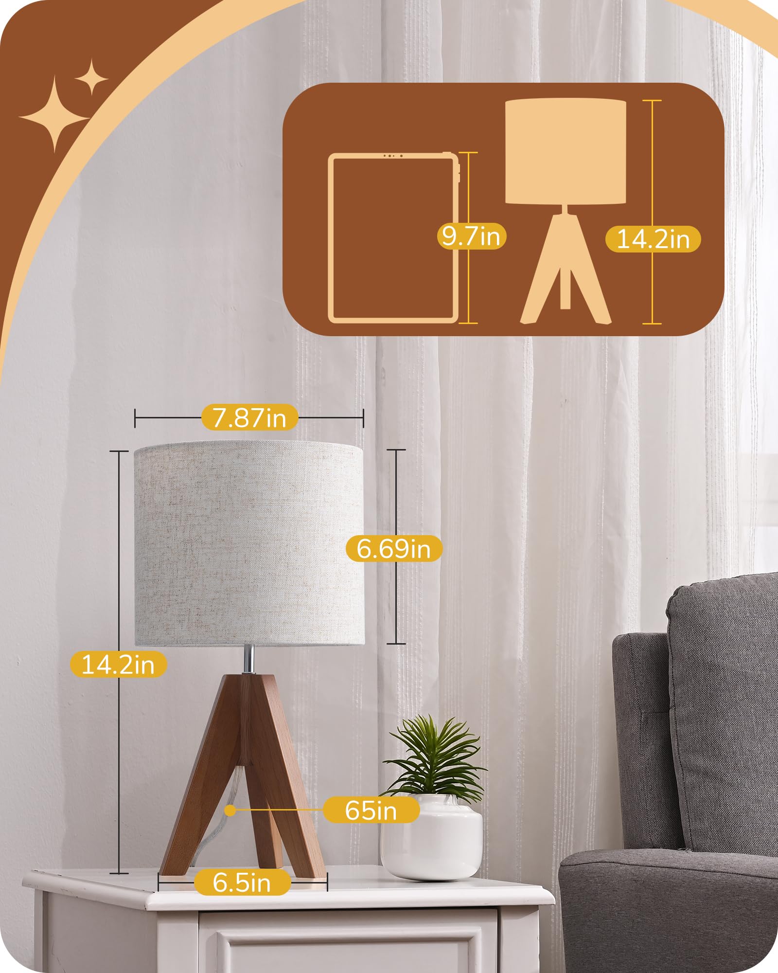 EDISHINE UL-listed cord and switch for safe daily use.