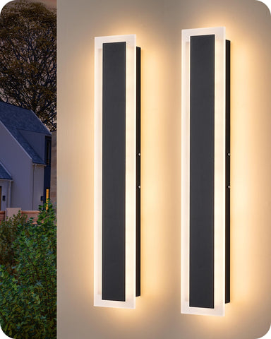 EDISHINE Upgraded 23.6-inch LED wall light front view for entryways with modern exterior illumination