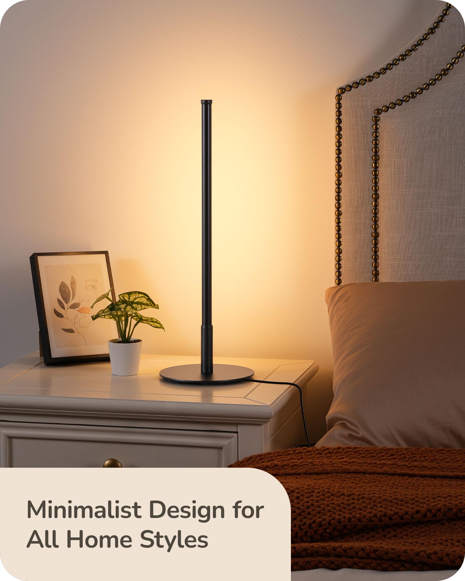 EDISHINE Upgraded LED table lamp stepless dimming with memory restores last setting