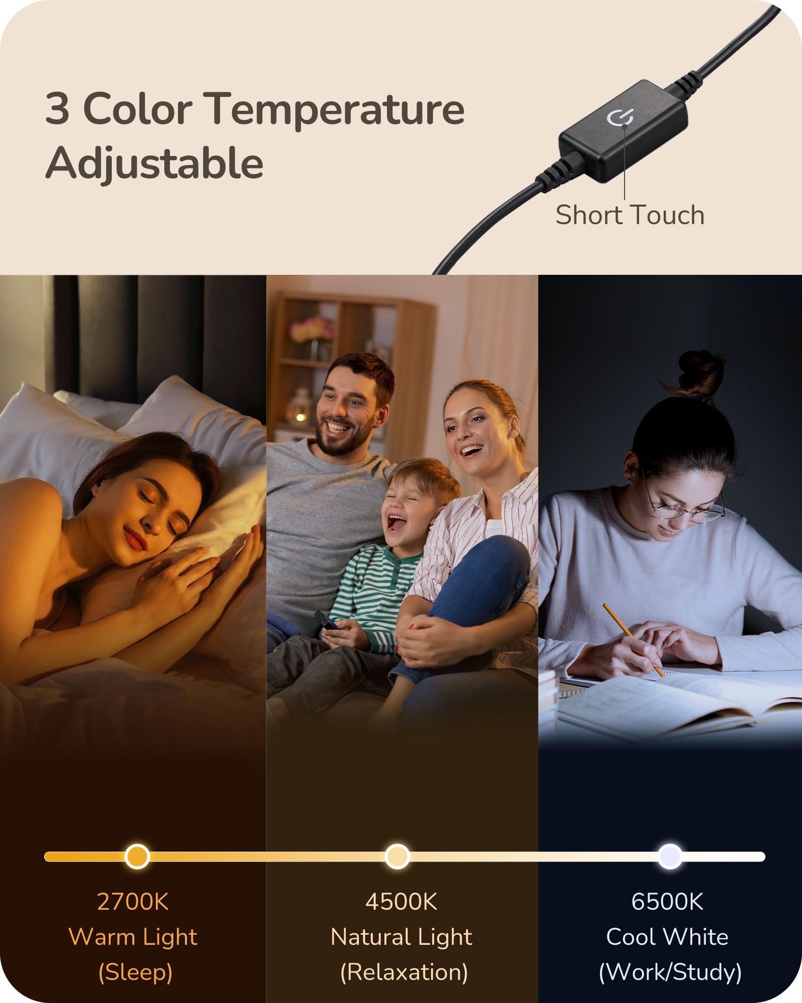 EDISHINE Upgraded LED table lamp wider shade increases illumination coverage for larger spaces
