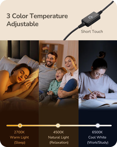 EDISHINE Upgraded LED table lamp wider shade increases illumination coverage for larger spaces