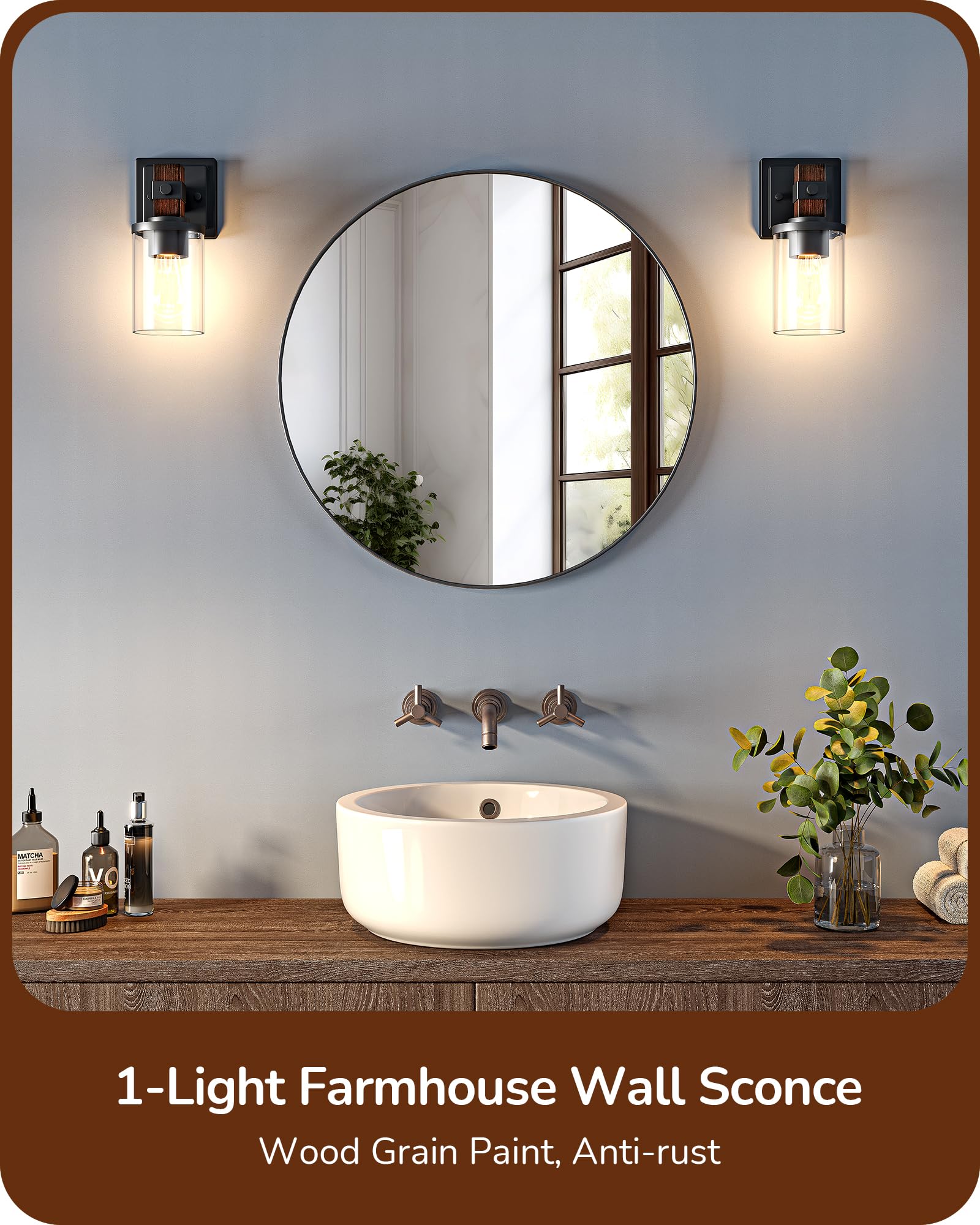 EDISHINE vanity light demonstrates upward or downward installation options