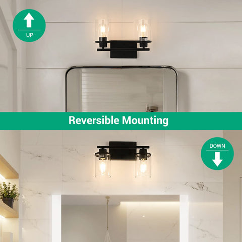 EDISHINE wall sconce in durable matte black metal suitable for humid spaces