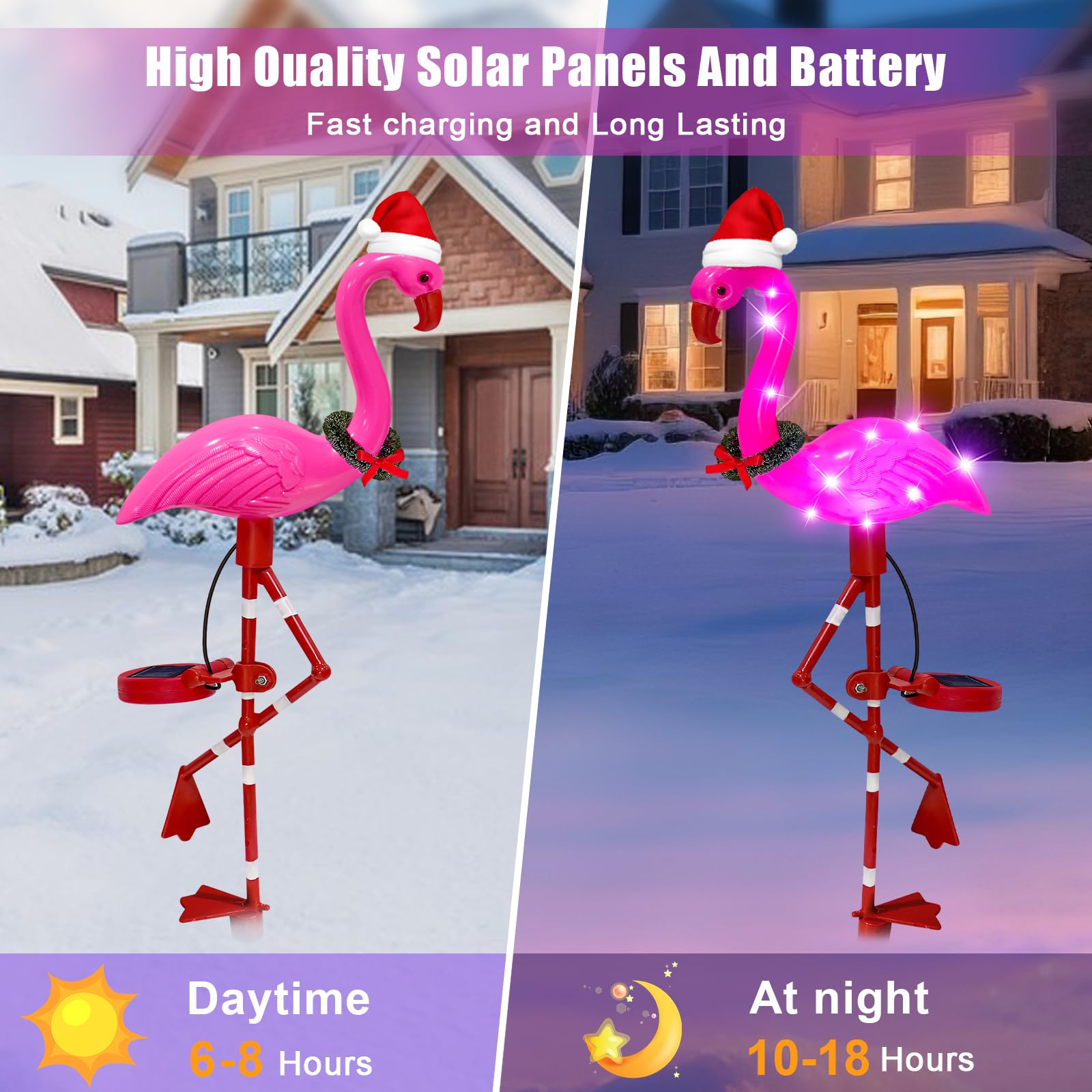 Easy no-wiring setup makes outdoor decorating quick and tidy.