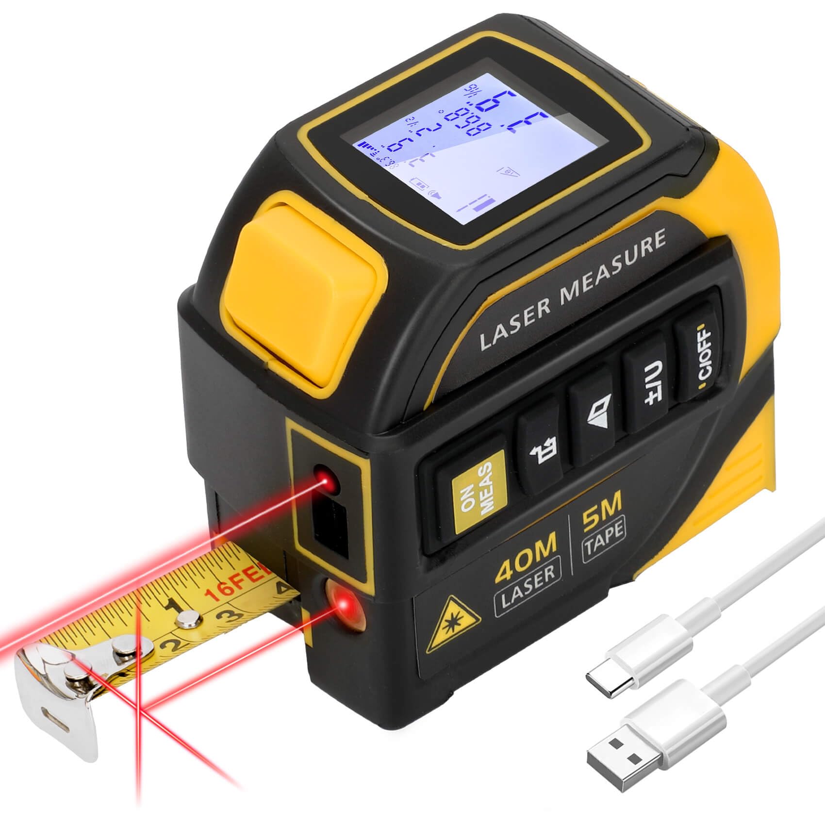 Edovaf 4-in-1 laser tape measure demonstrates a 130 ft laser for rapid room layouts.