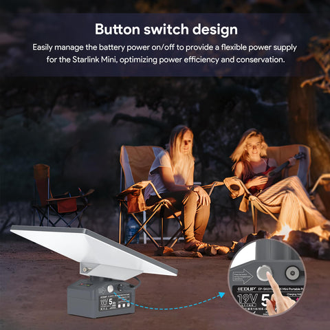 EDUP Starlink Mini outdoor camping use with portable energy