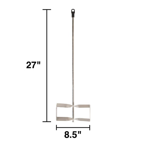Edward Tools paddle mixer in bucket demonstrating quick, even blending for concrete or paint