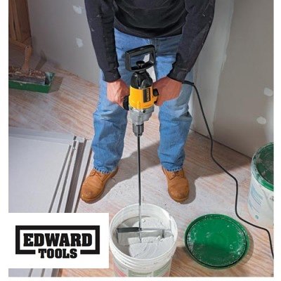 Edward Tools zinc-plated paddle mixer finish for easy cleaning and rust resistance