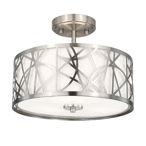 Edwarmlux 3-light drum ceiling light with brushed nickel finish for modern living rooms.
