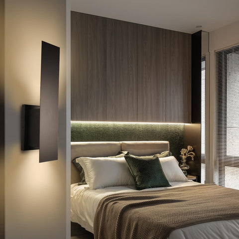 Edwarmlux bedroom matte black wall light creates warm ambient lighting for evenings.