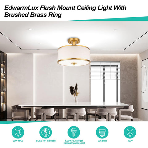 Edwarmlux brushed gold metal finish adds mid-century modern flair