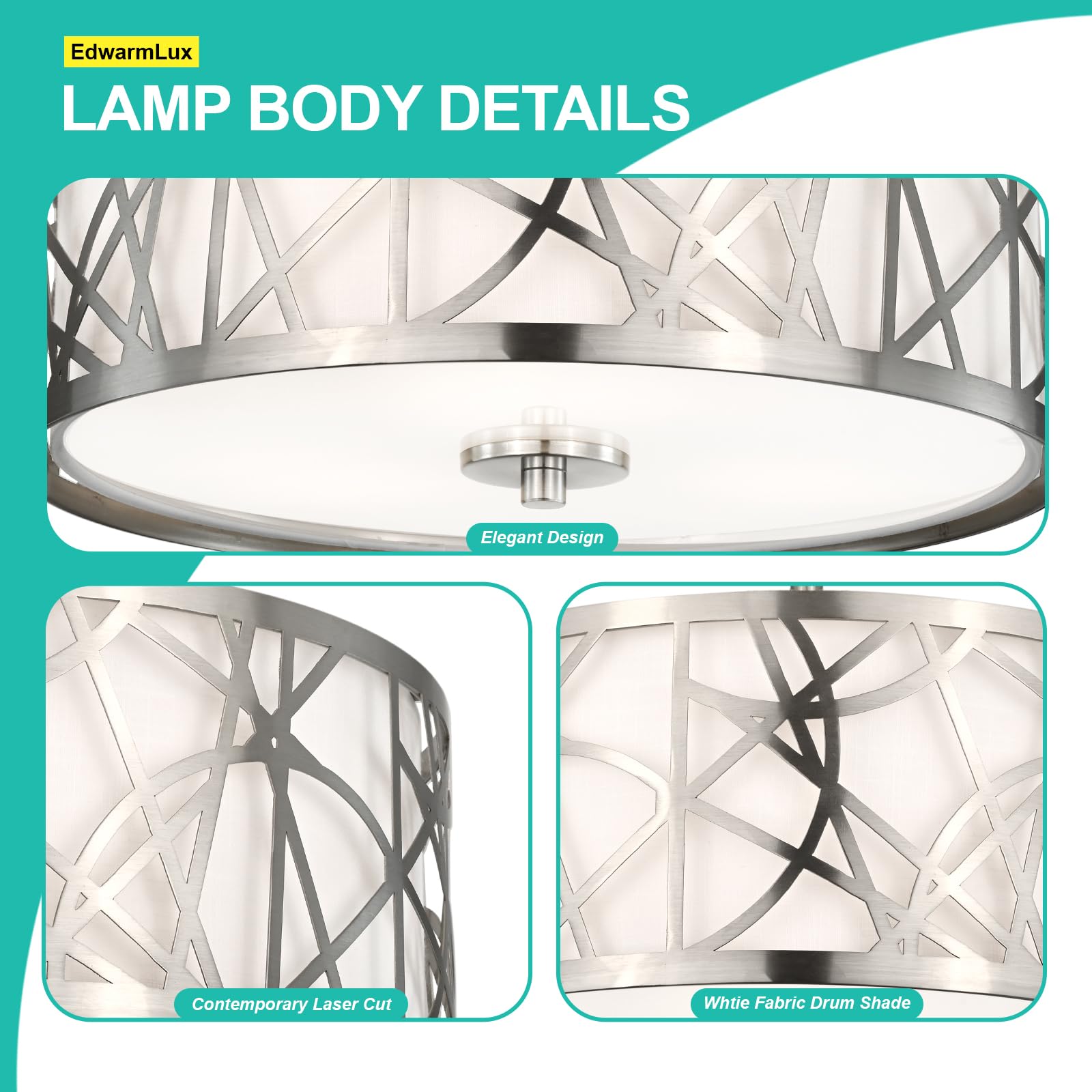 Edwarmlux three-bulb arrangement supports E26 compatibility and brightness options.
