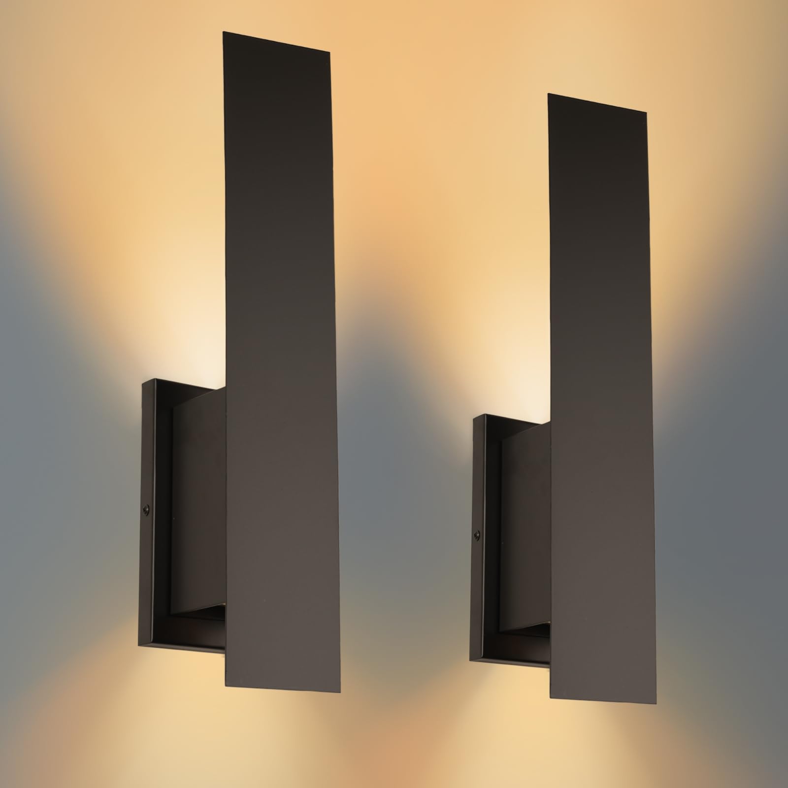 Edwarmlux up-down wall sconce in matte black adds dramatic uplight and downlight to entryways.