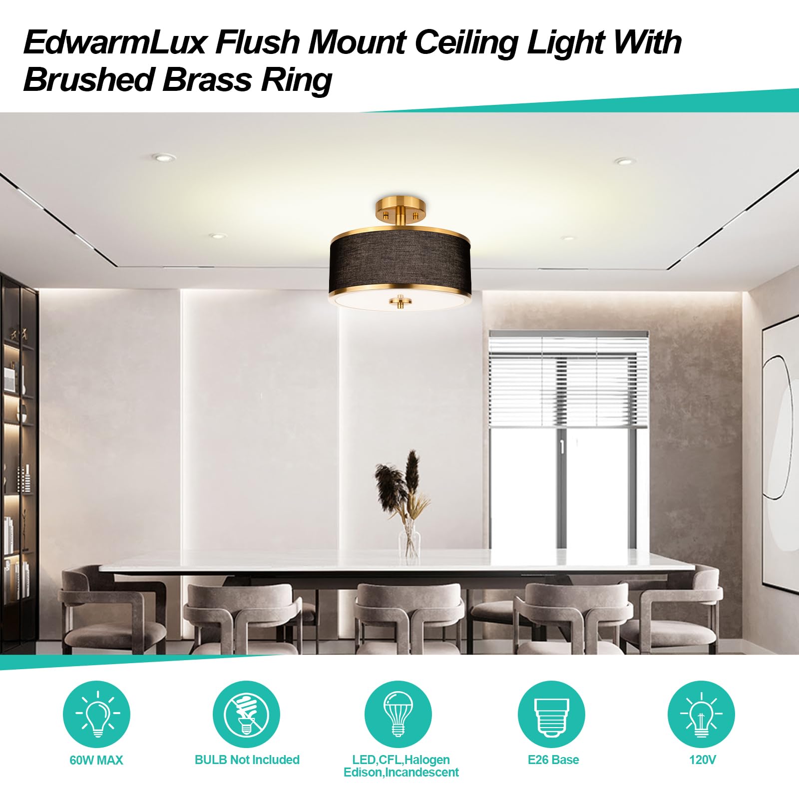 Edwarmlux fixture with white frosted diffuser for even light distribution