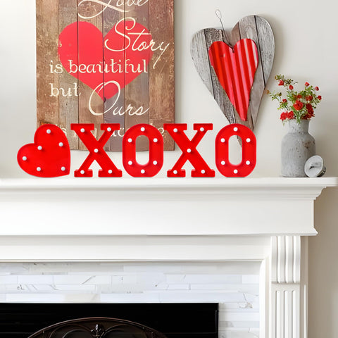 EDYCON valentines day sign emits soft warm LEDs for home parties.