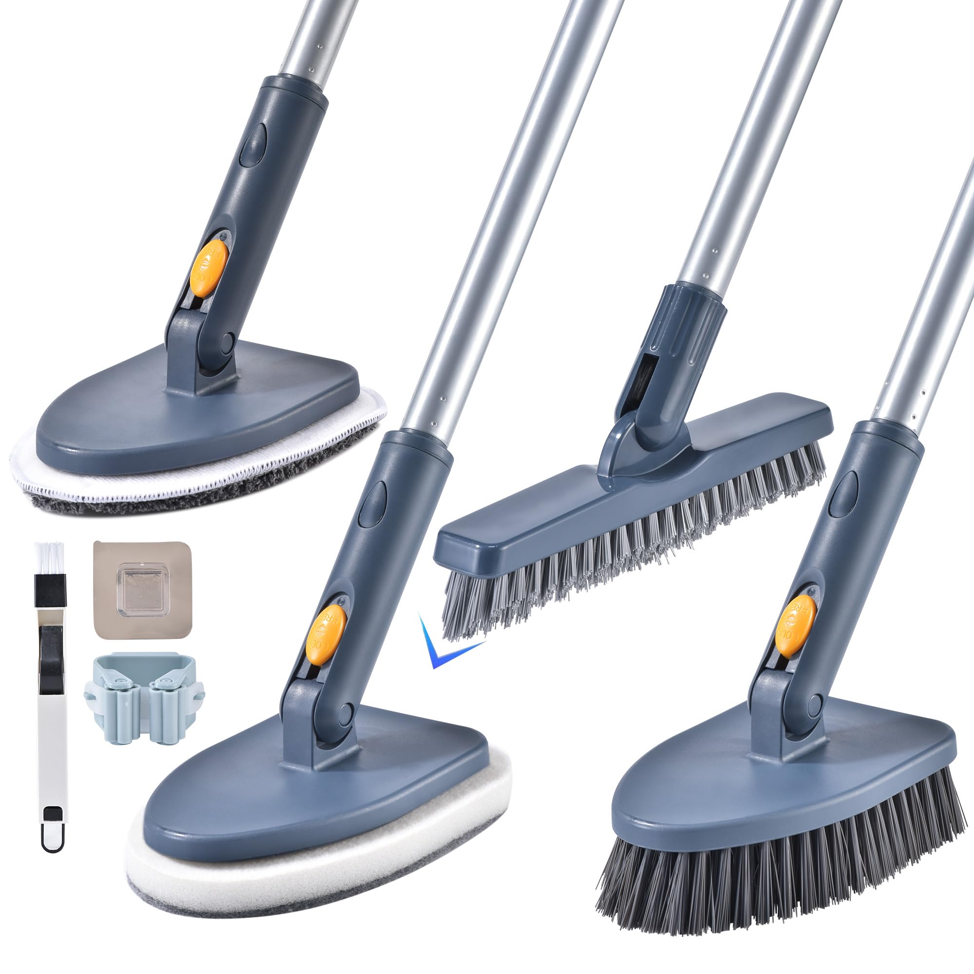EDZNFE shower cleaning brush with extended handle for easy bathroom cleaning