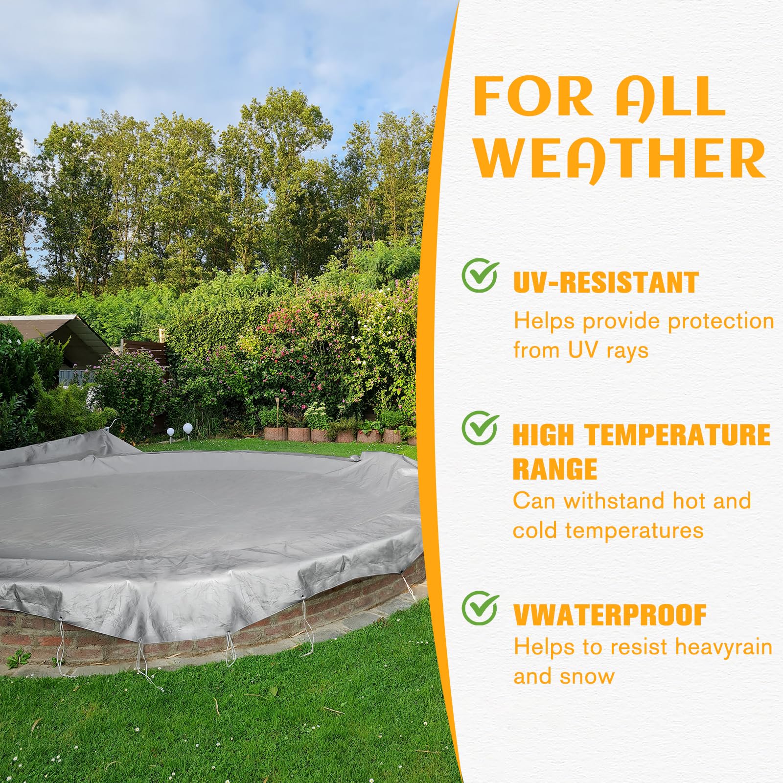 EEATUZTL pool cover tarp shielding outdoor furniture from weather