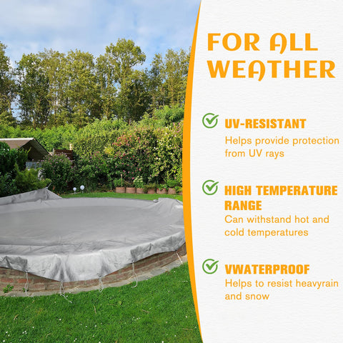 EEATUZTL pool cover tarp shielding outdoor furniture from weather