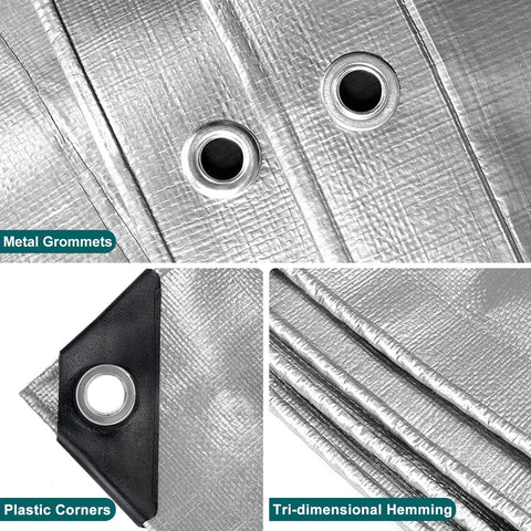 EEATUZTL 12mil thick silver tarp highlighting durability and longevity