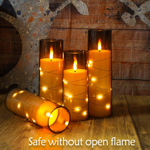 Eebuss flameless candle offers varied sizes for dynamic grey decor.