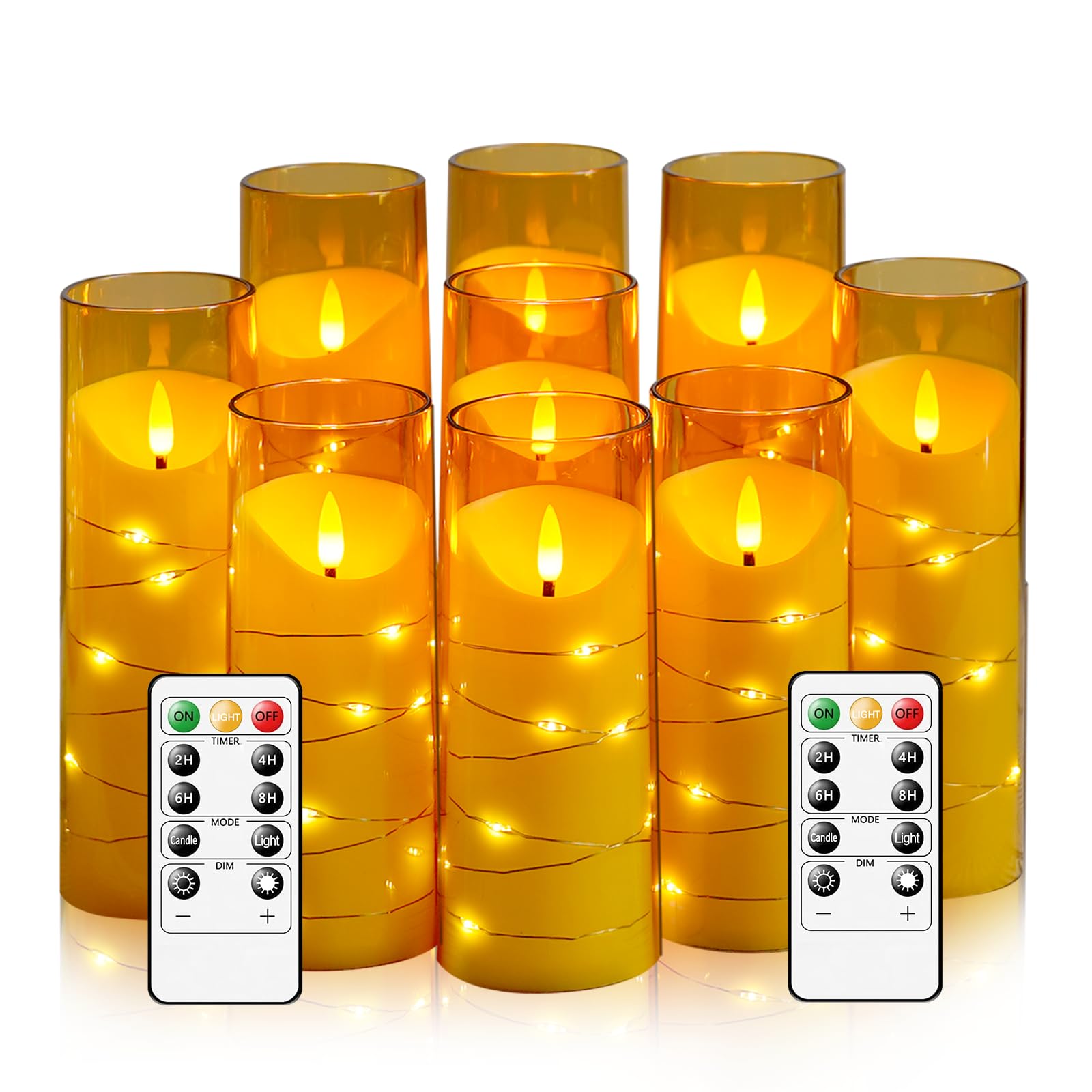 Eebuss flameless candle with embedded star string for cozy ambiance