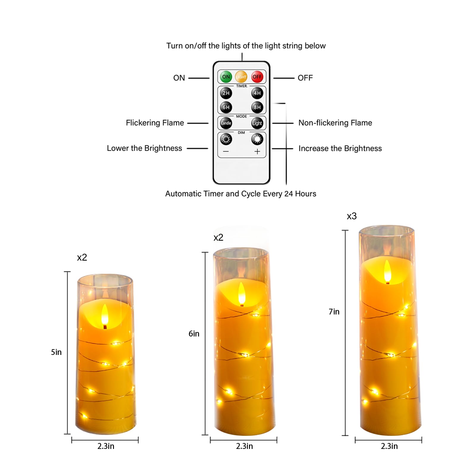 Eebuss LED pillar candle with remote and timer for easy ambiance control