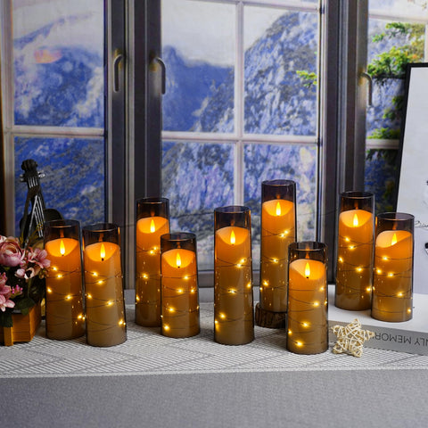 Eebuss flameless candles in 5, 6, and 7 inch heights offer dynamic displays.