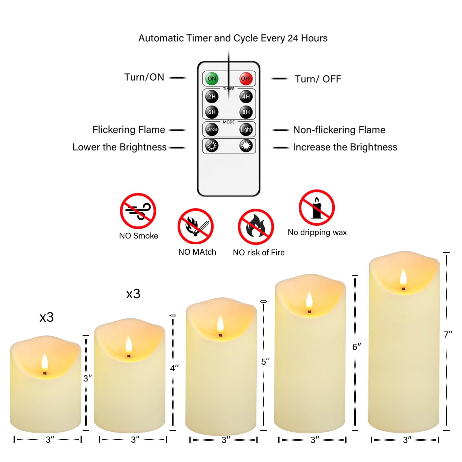 Eebuss ivory candles arranged on a table for warm ambience
