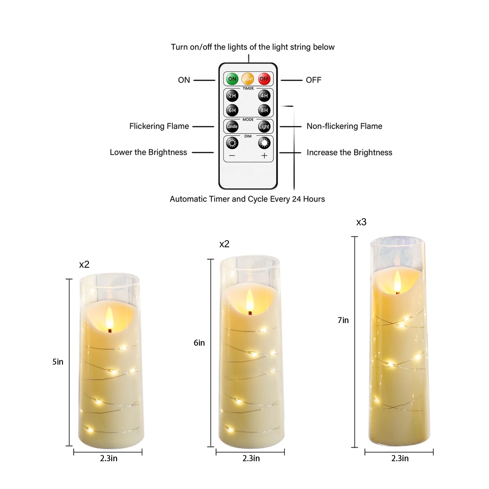 Eebuss LED pillar candles with remote and timer for effortless control.