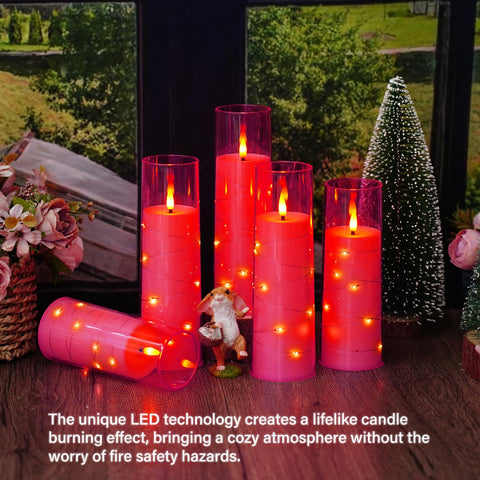 Eebuss multi-size pink candles designed for dynamic centerpiece arrangements.