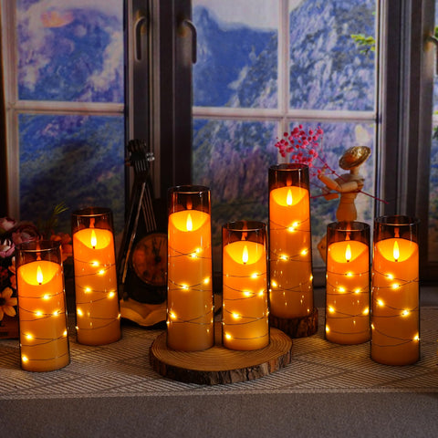 Soft white LED glow from Eebuss candles elevates the home ambiance.