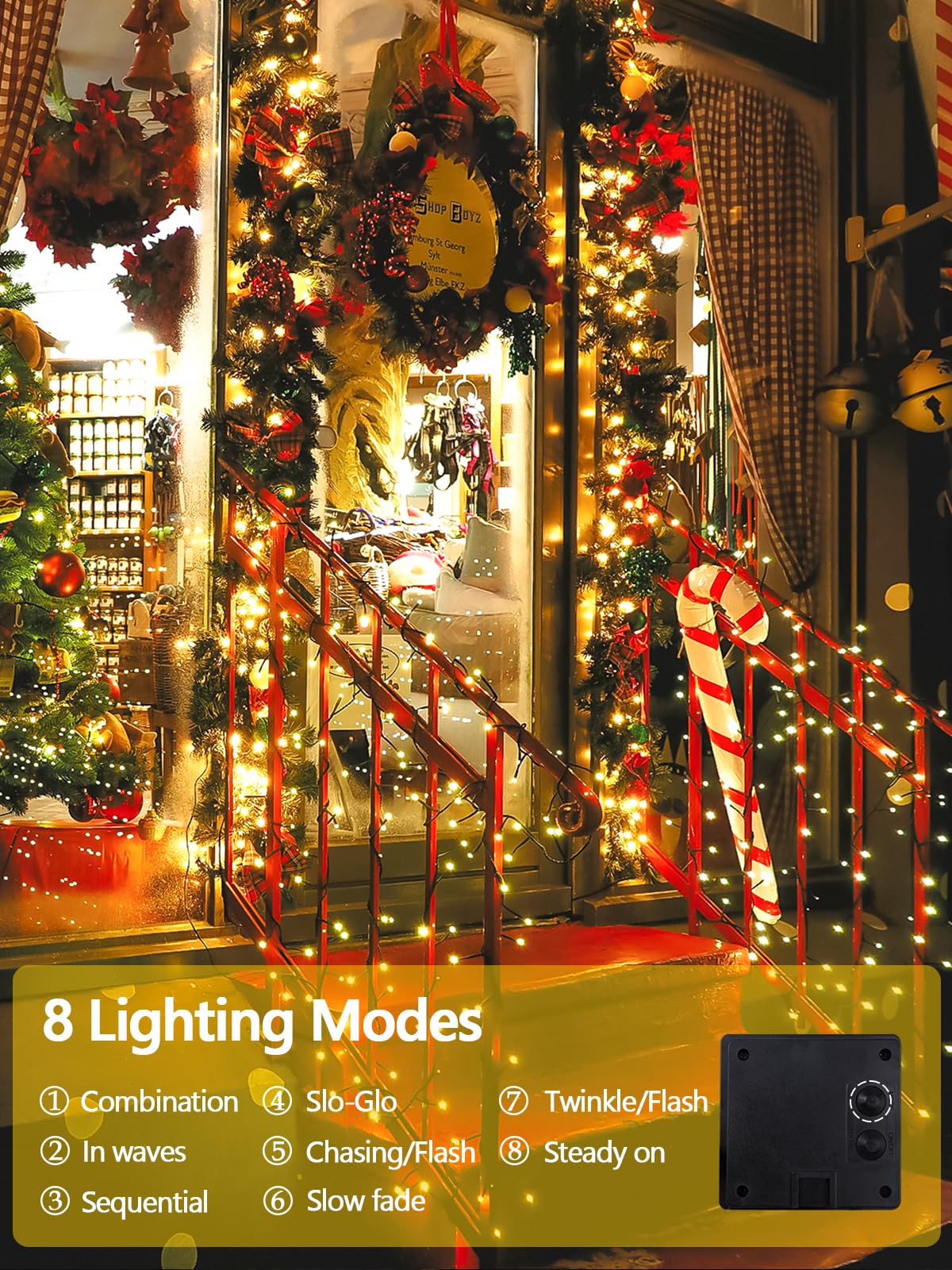 EEW two 33 ft strings with 100 LEDs each for broad coverage