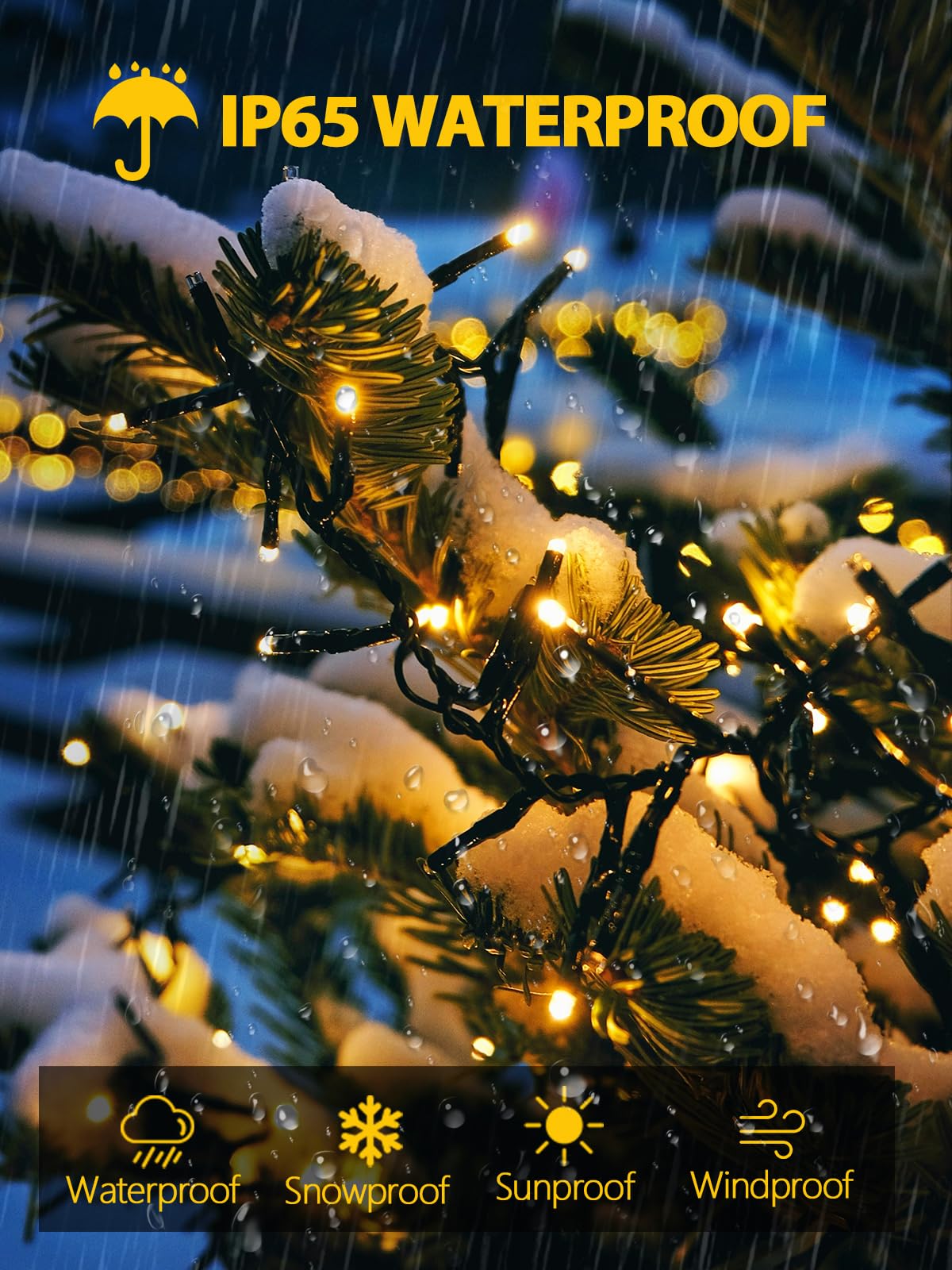 EEW warm white twinkle lights enhancing garden and patio spaces