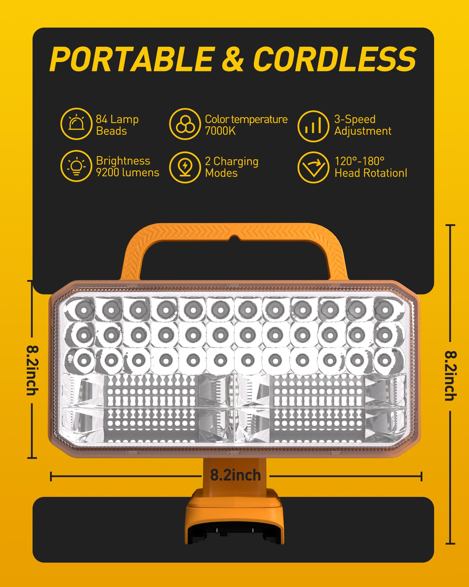 EEFOW compact, rugged work light suited for camping and construction sites.