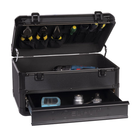 E ELIAUK tool box hard case front view showcases portable organization for tools.